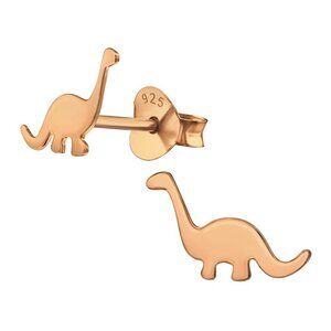 Rose Gold Dinosaur Stud Earrings